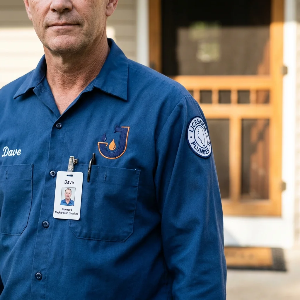 Licensed plumber showing ID badge in Hot Sulphur Springs, CO