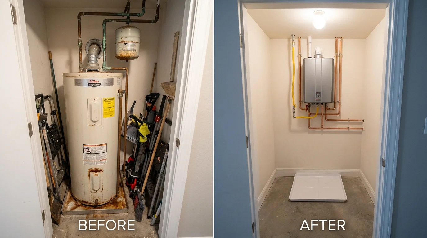 Tank water heater versus wall-mounted tankless unit comparison for Hot Sulphur Springs, CO homeowners